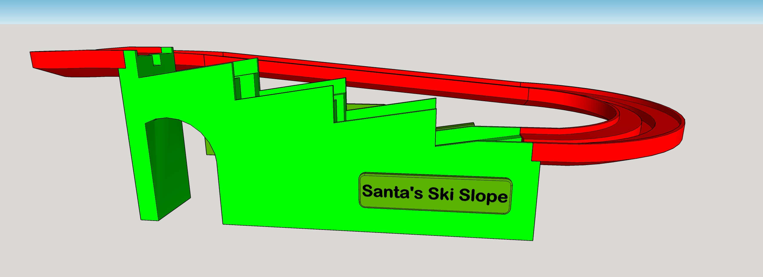 Christmas Zig-Zag Ski Lift & Skier