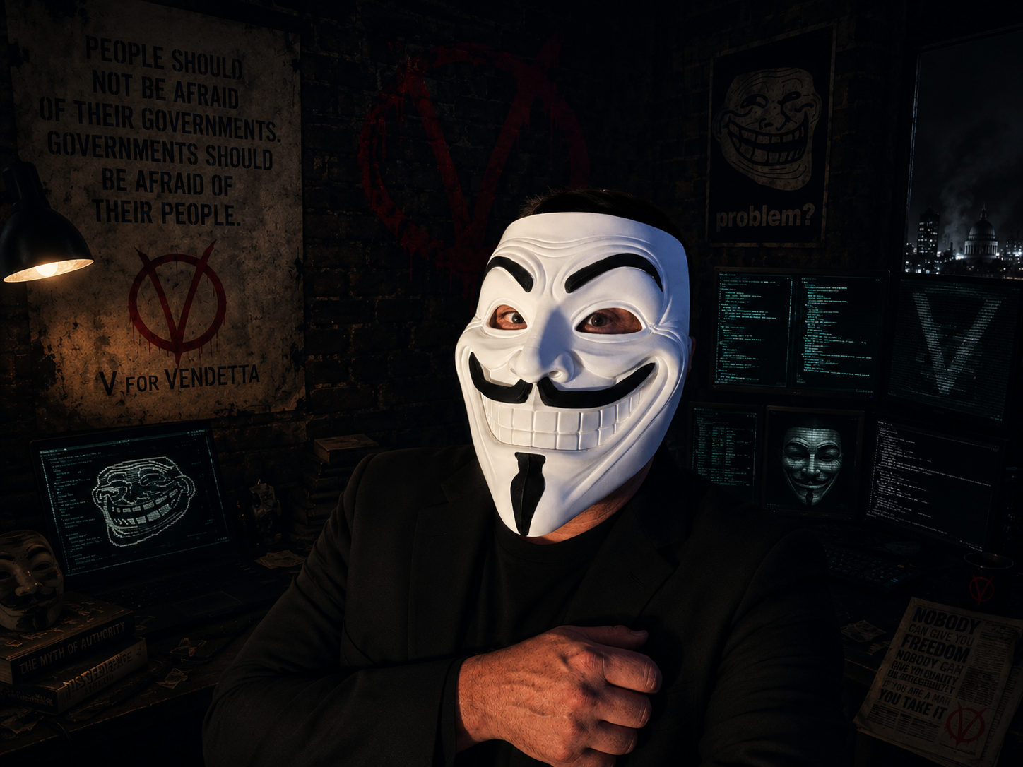 Trollface Vendetta Mask (Guy Fawkes)