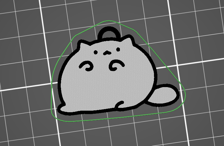 Chubby cat meme keychain