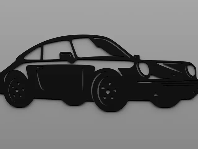 old Porsche 911 silhouette wall decoration