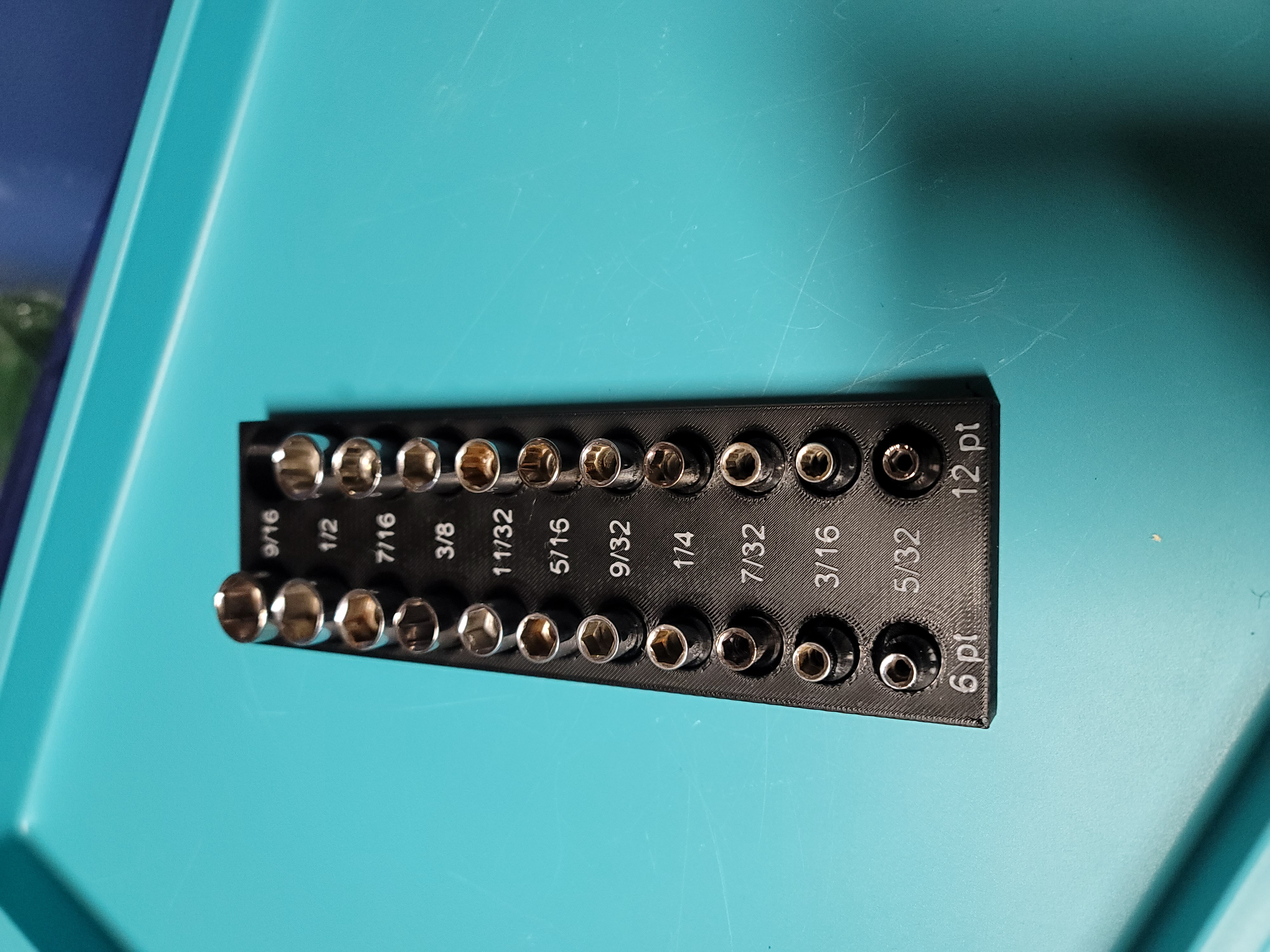 Socket holder for 1/4" Standard Sockets