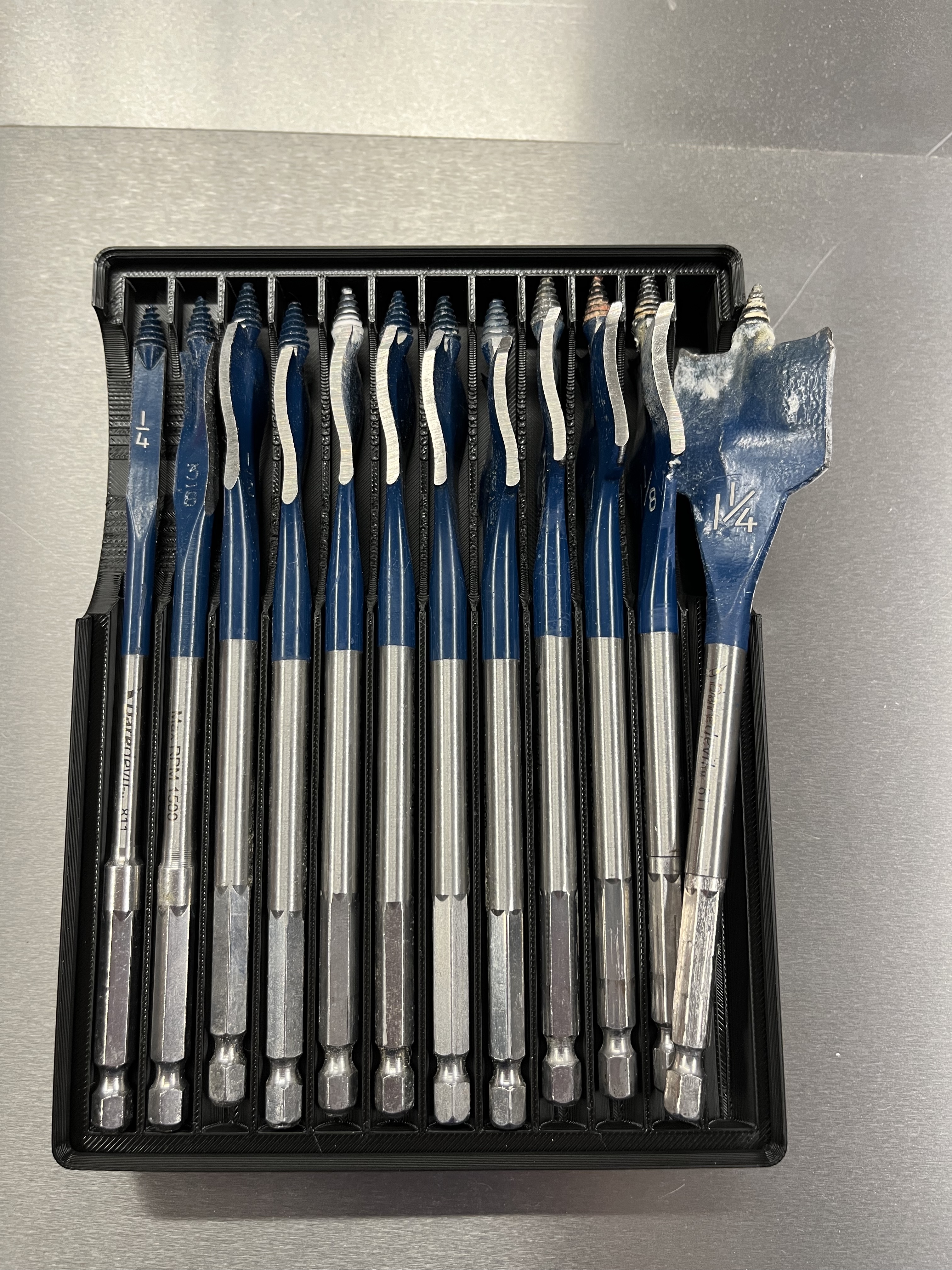 Gridfinity 3x4x3 Spade Bit holder