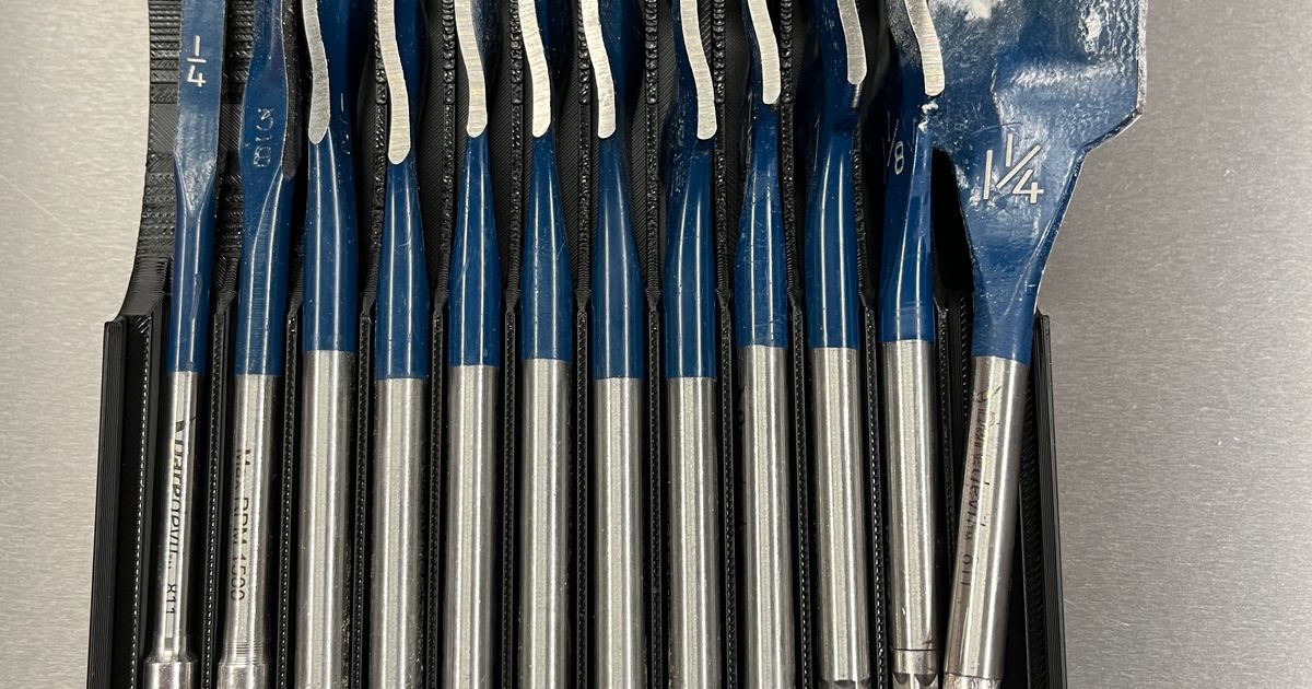 Gridfinity 3x4x3 Spade Bit holder by Lianne Schroeder Download free