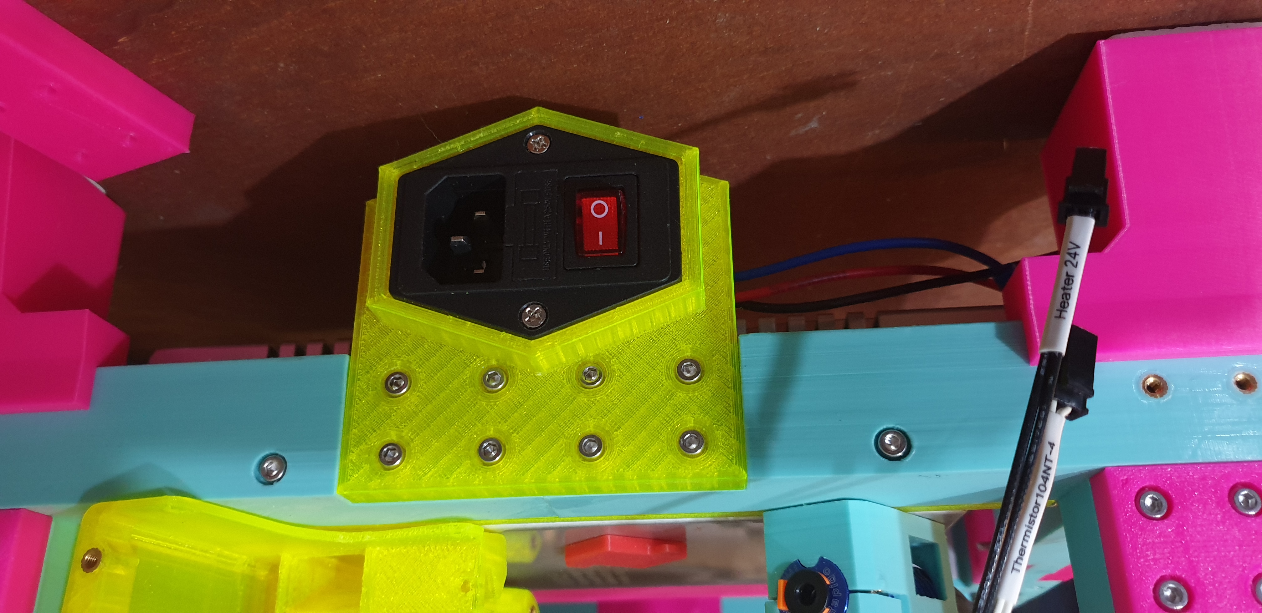 The 100 printer - Enclosed Power Socket - low rear mount 3D model thumbnail
