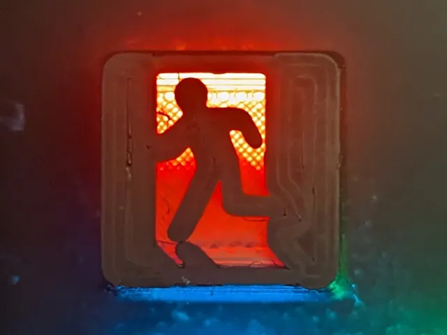 Exit Sign Escape Button Keycap - Two Parted