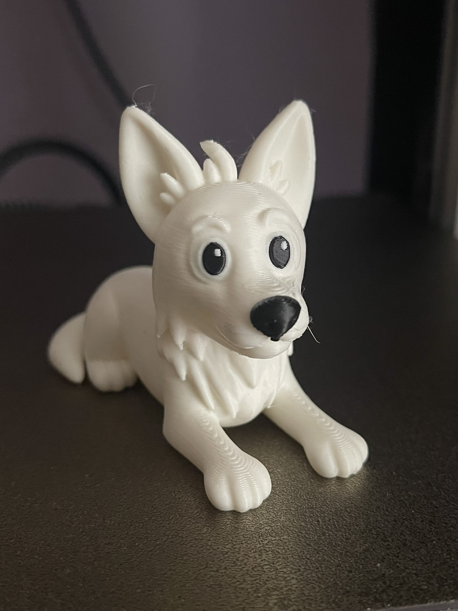 White Swiss Shepherd – Cartoon Style (Lying Down)