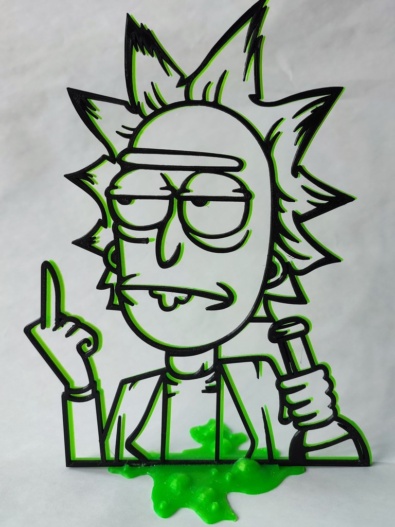 Rick Sanchez Silhouette remix remix by wwlarsww | Download free STL ...