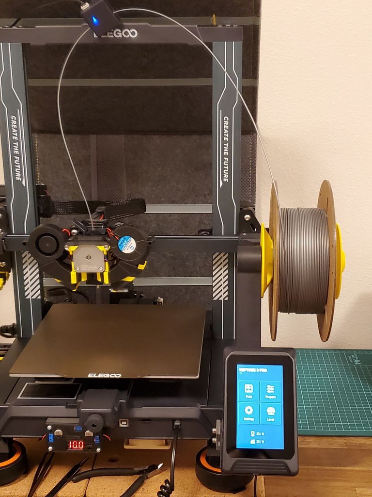 Spool holder relocation to right front corner of Elegoo Neptune 3 Pro