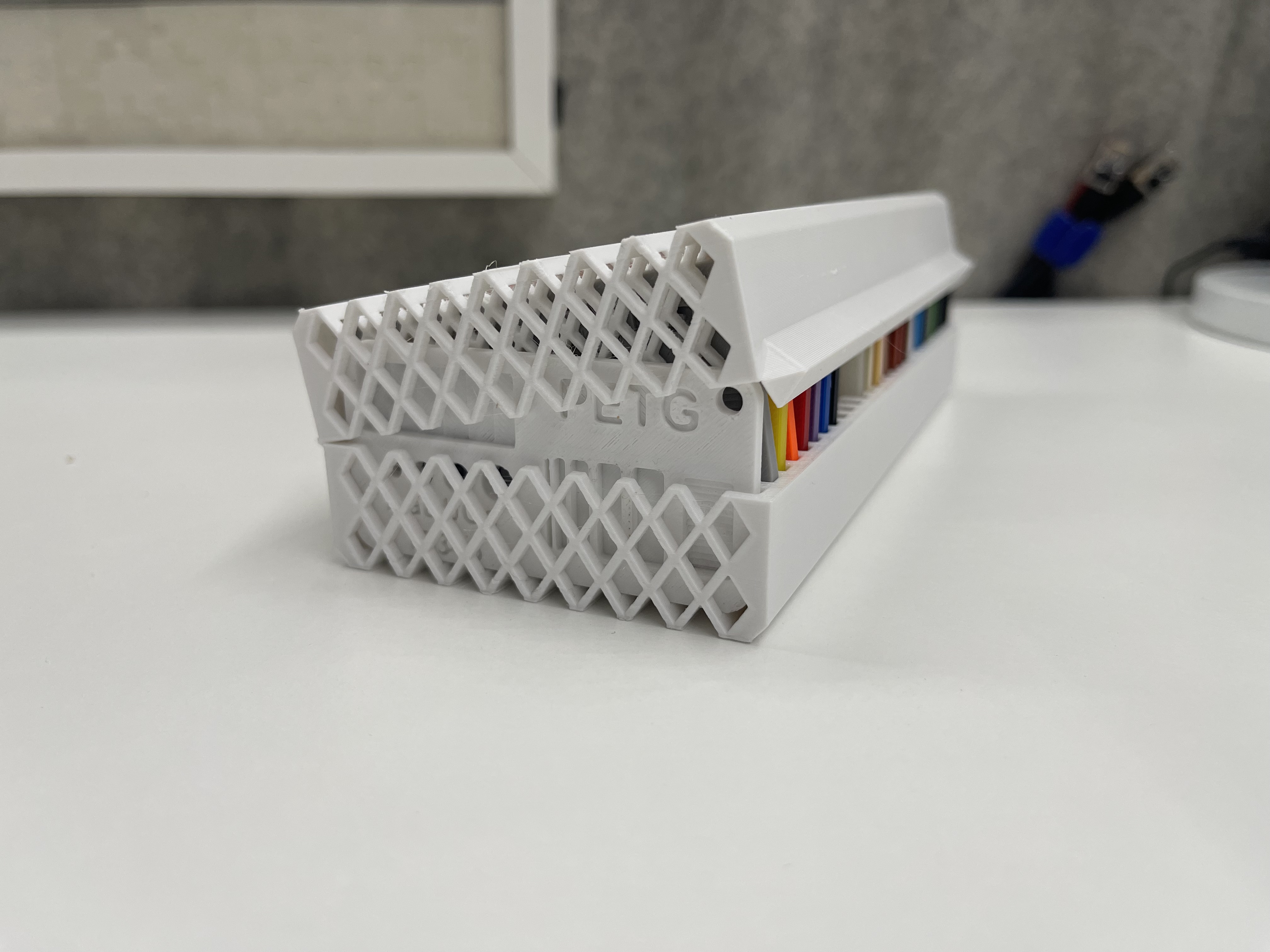 Holey 30-slots-box (with upper and lower side) 3D model thumbnail