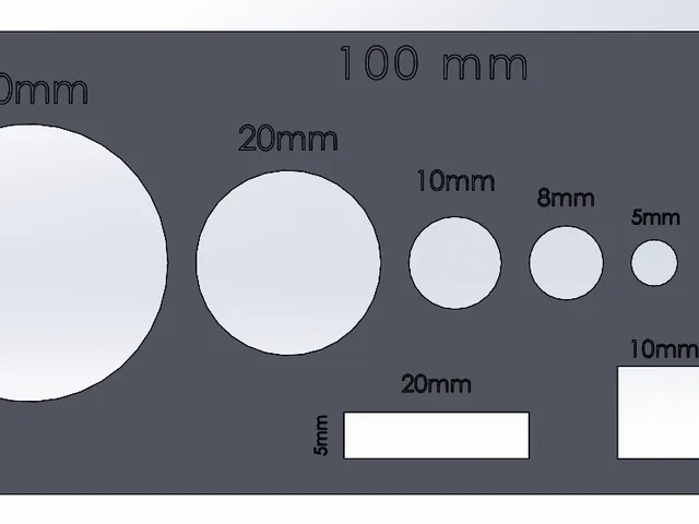 Hole & Cutout Size Reference Plate (Circles, Slot, Square)