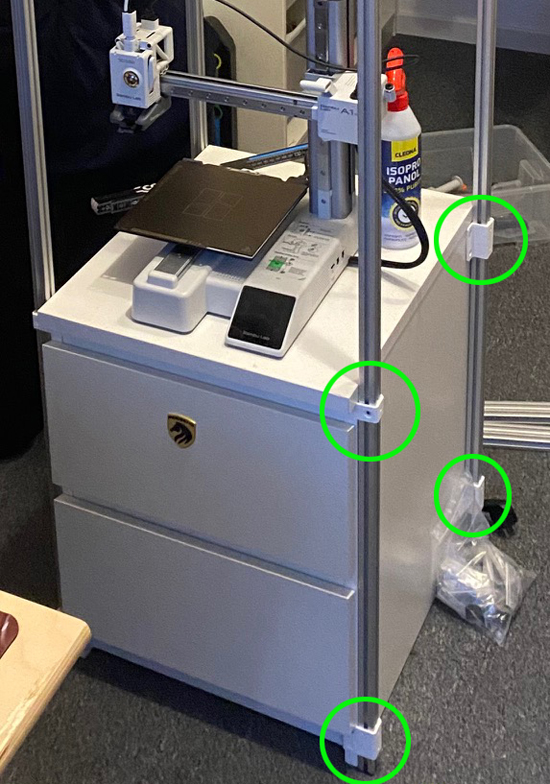 IKEA MALM holder for 20x20mm profiles / DIY printer rack