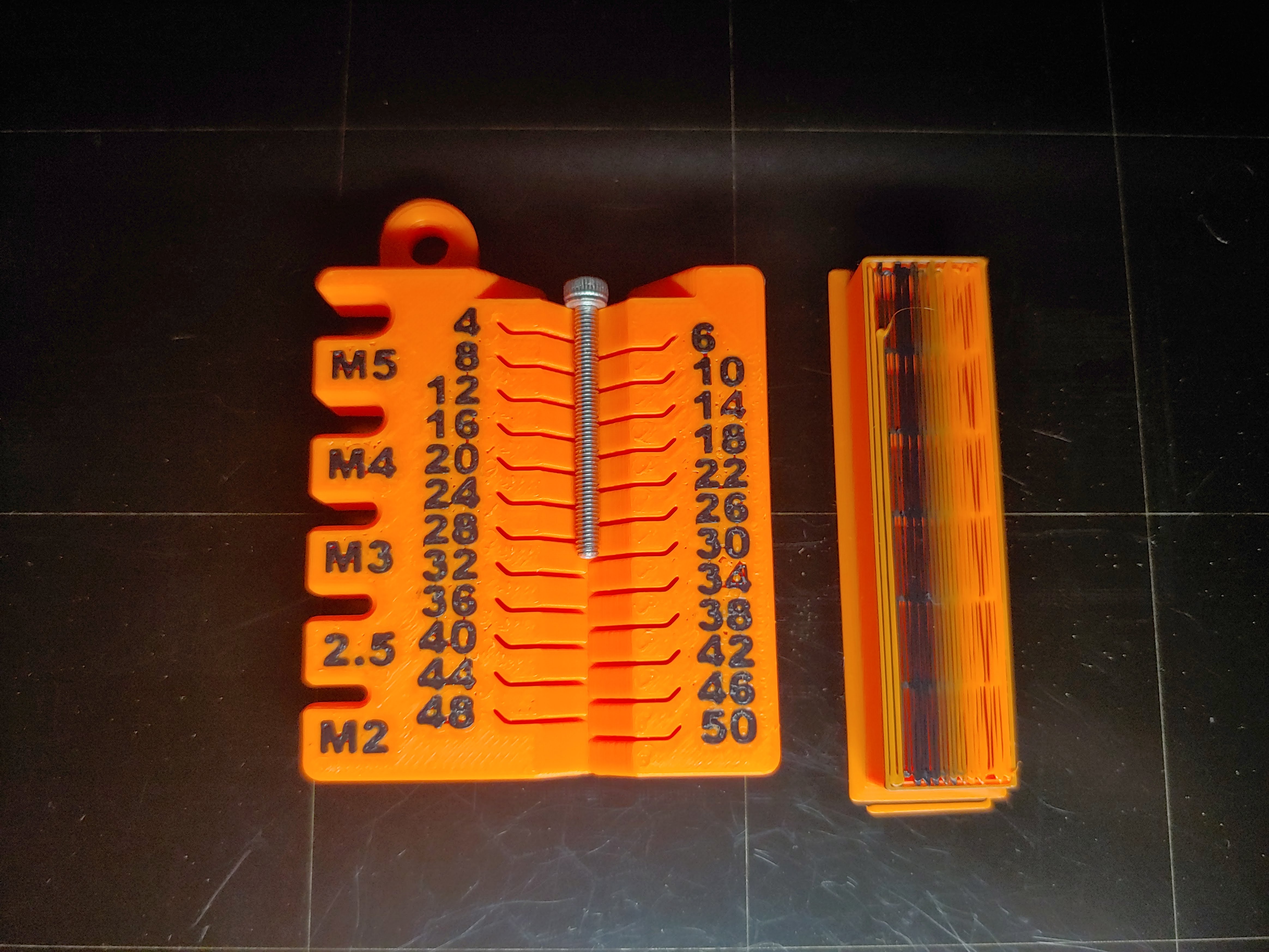 Screw measuring tool, M2-M5, 4-50mm, MultiColor (MMU)