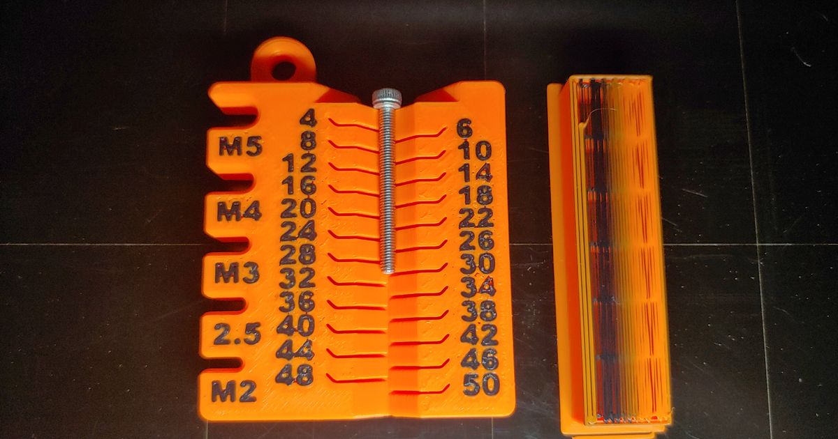 Screw measuring tool, M2-M5, 4-50mm, MultiColor (MMU) by FlashTech ...