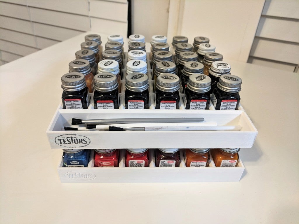 Testors Bottle Paint and Brush Tray Holder 6x6 and 6x5 by Brian Flores