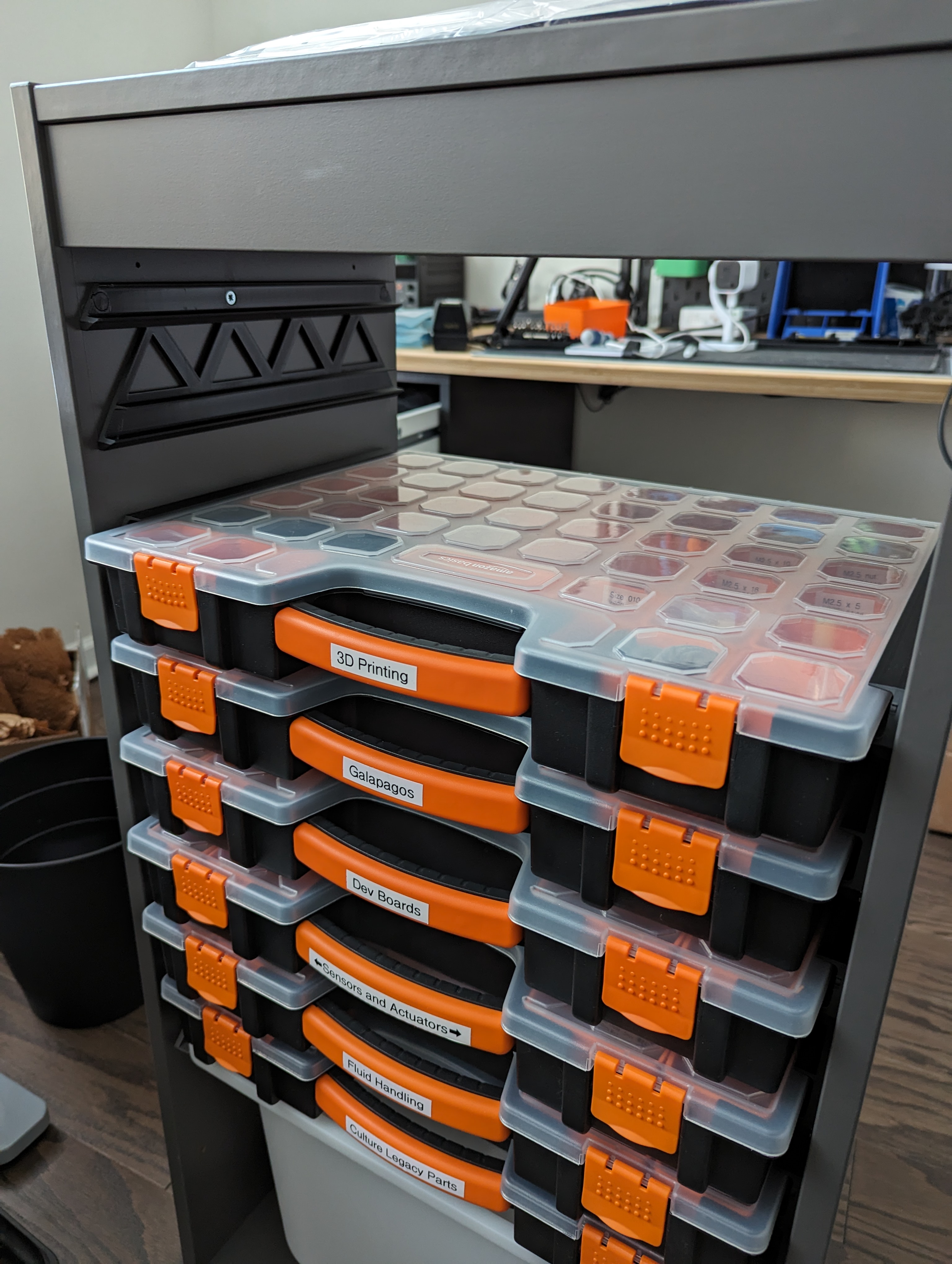 Custom shelves for Ikea TROFAST, fits Amazon Basics bin boxes