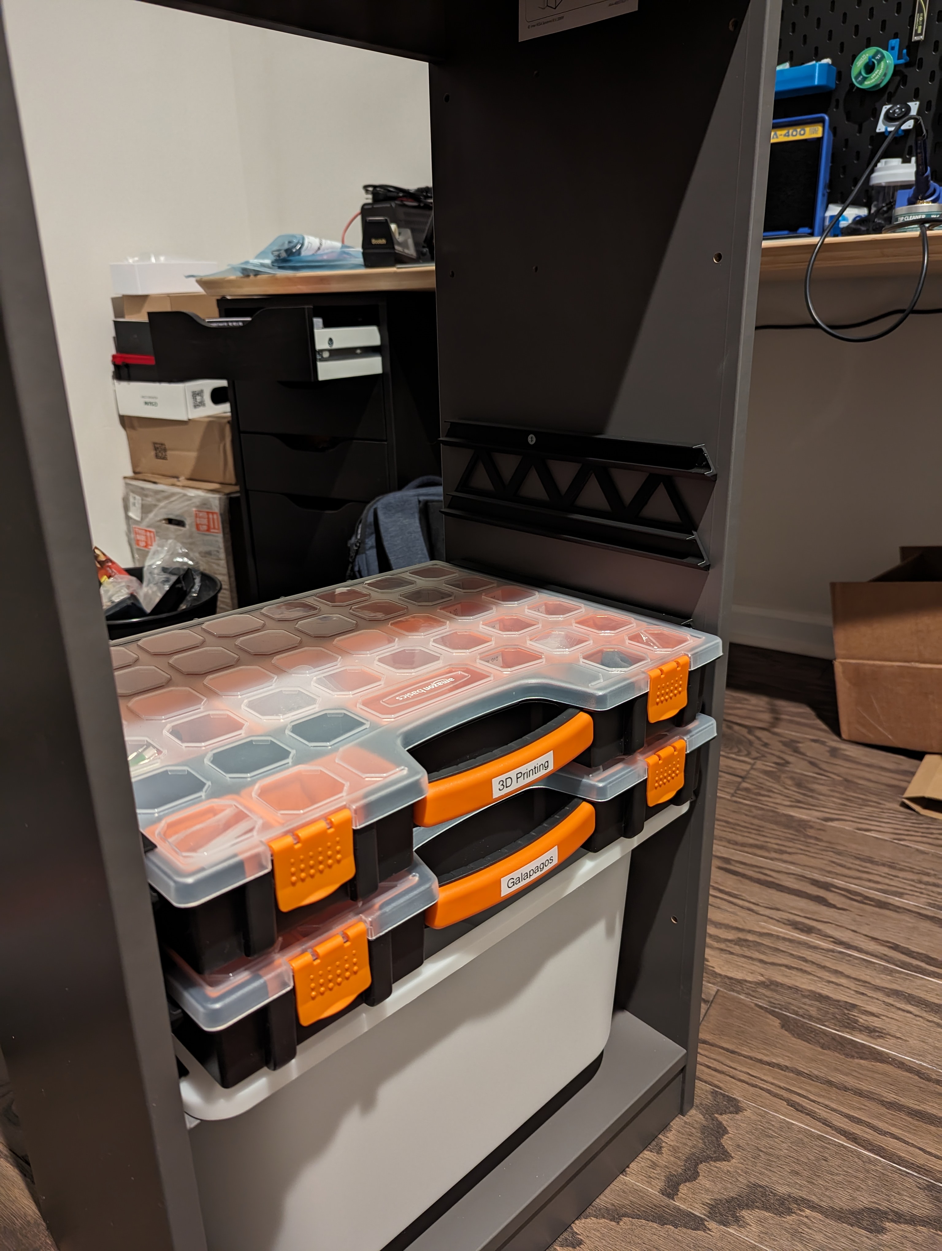 Custom shelves for Ikea TROFAST, fits Amazon Basics bin boxes by Collin