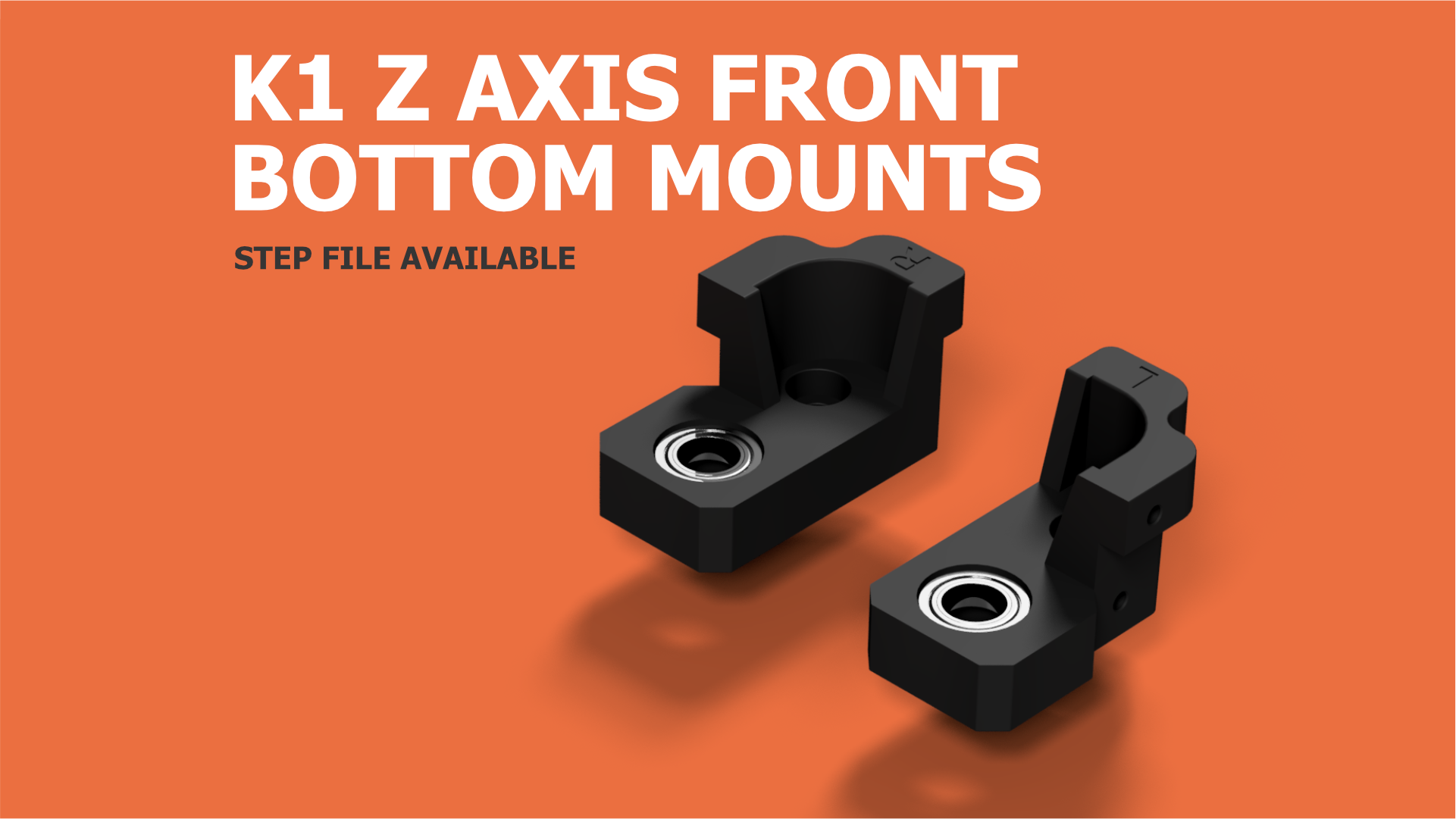 Creality K1 Z Axis Front Bottom Rod Mounts CAD od autora Henlor
