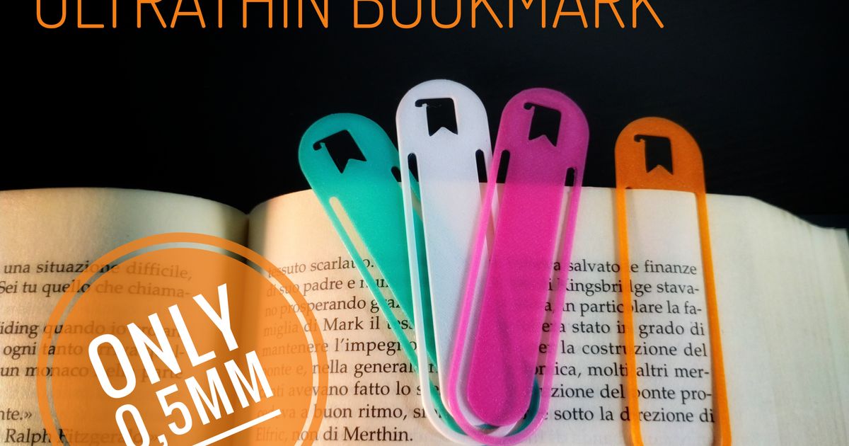 Ultrathin Bookmark By ILab | Download Free STL Model | Printables.com