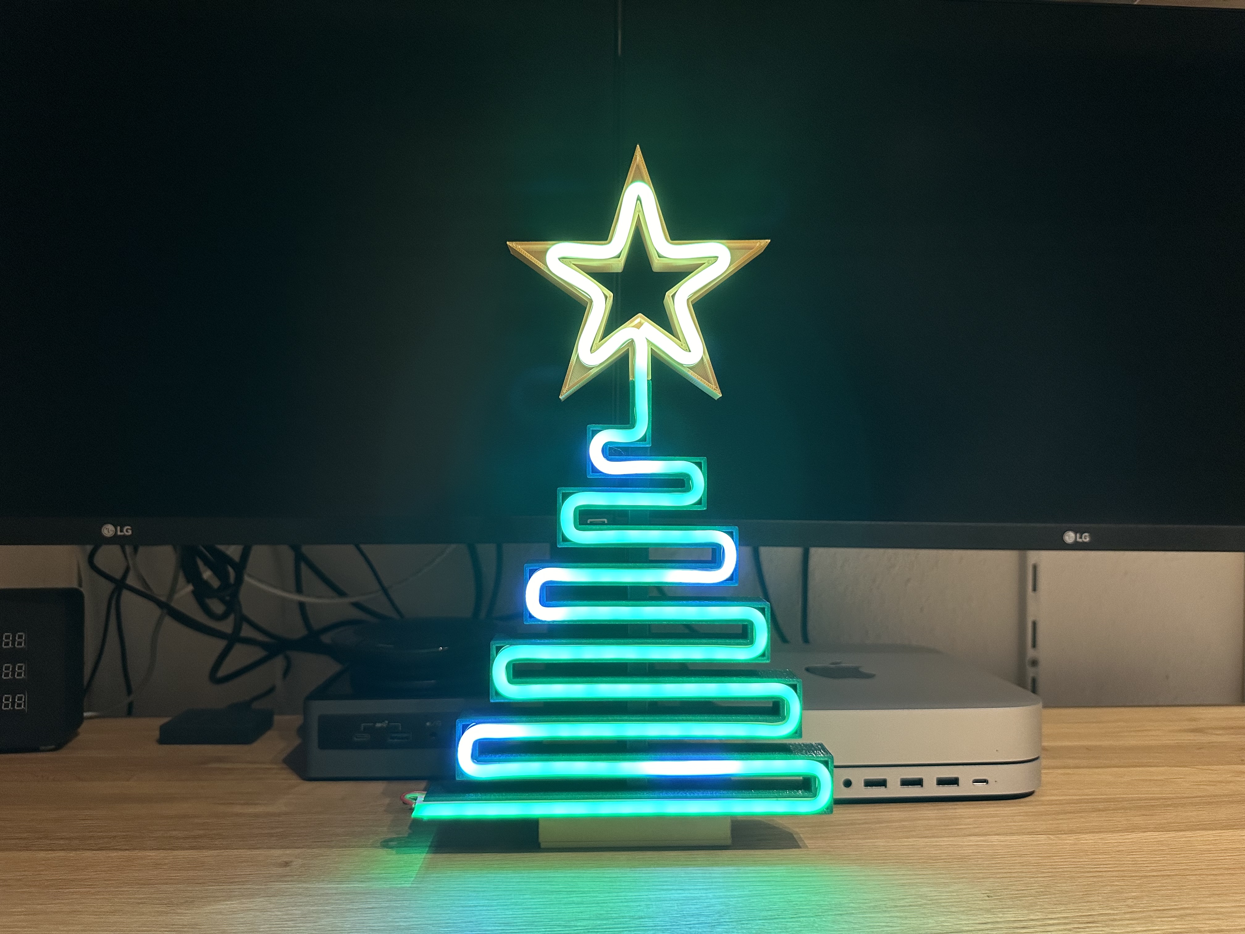 XMAS neon LED tree with star