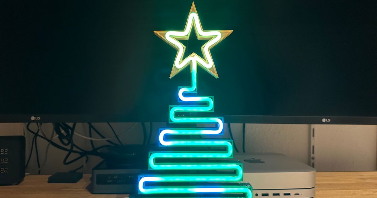 XMAS neon LED tree with star by AWSW | Download free STL model ...