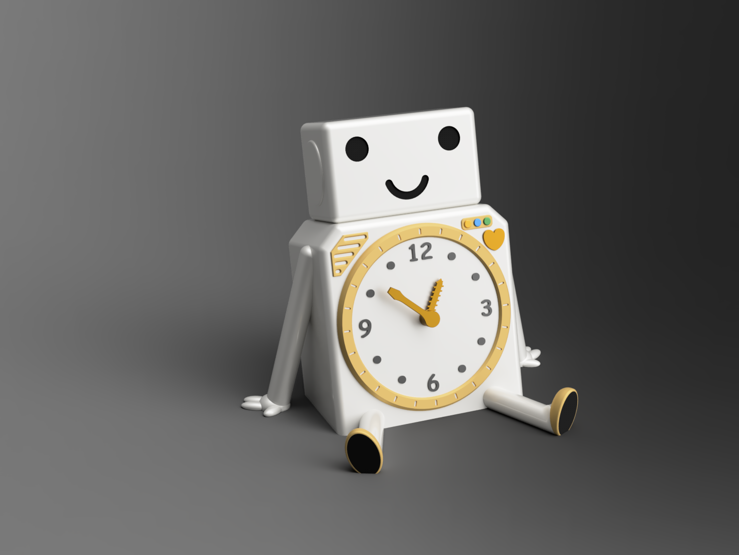 Miniatura 5 do modelo 3D Robot desk clock