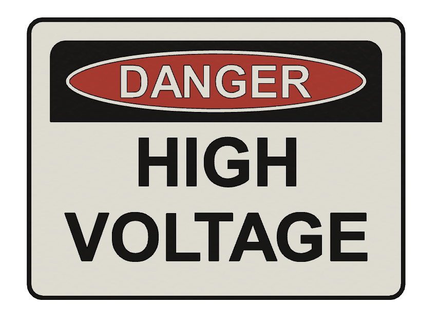 SIGN - HIGH VOLTAGE by T3D.tisk | Download free STL model | Printables.com