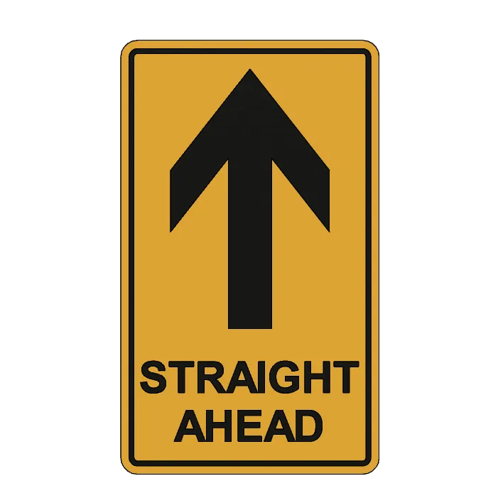 RUS 011 No Straight Ahead | Regulatory Traffic Road Safety Signs