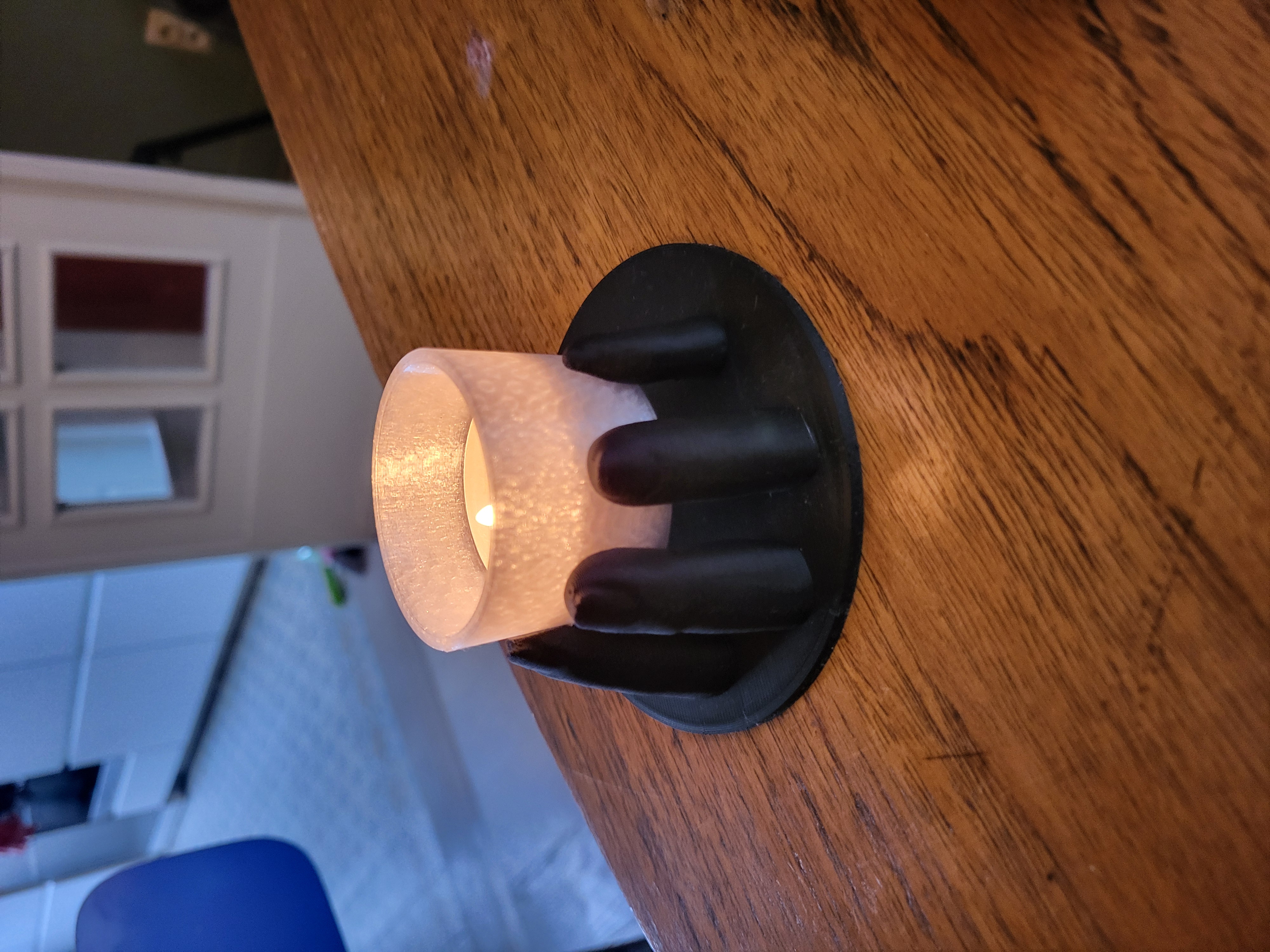 Holding a tealight