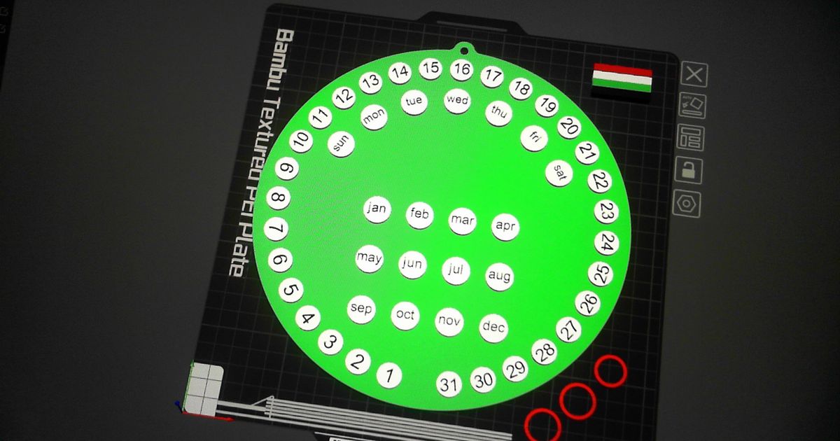 round perpetual calendar by michele MM3D Download free STL model