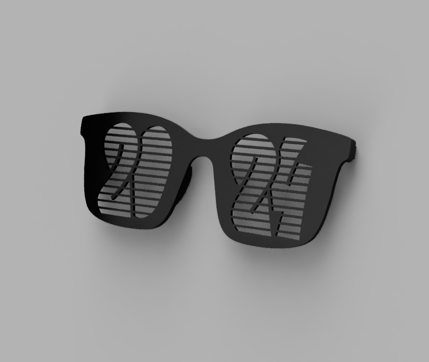 New Year Glasses 2024 RB by James Download free STL model