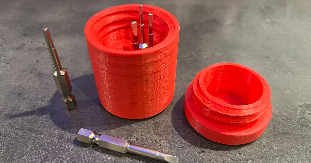 Screwdriver Bit Storage Box by eliobou Download free STL model