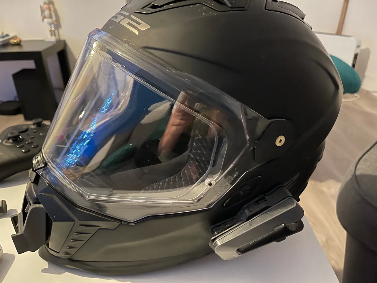 ls2 explorer helmet shield Helmets Carbon Adventure (Focus Blue White Red UV resistant LS2 Explorer Auto Tint Face