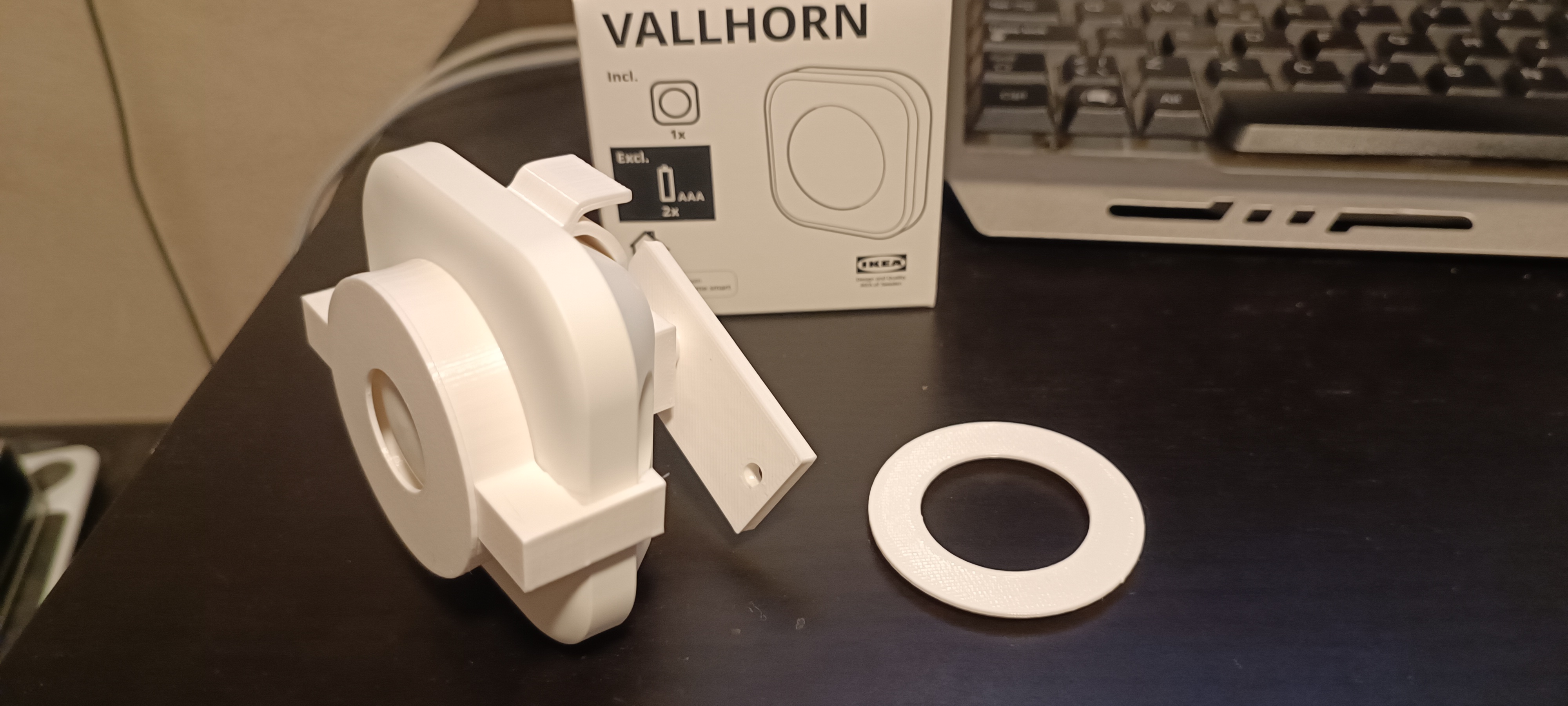 Wall mount tilt swivel holder for IKEA Vallhorn motion sensor by