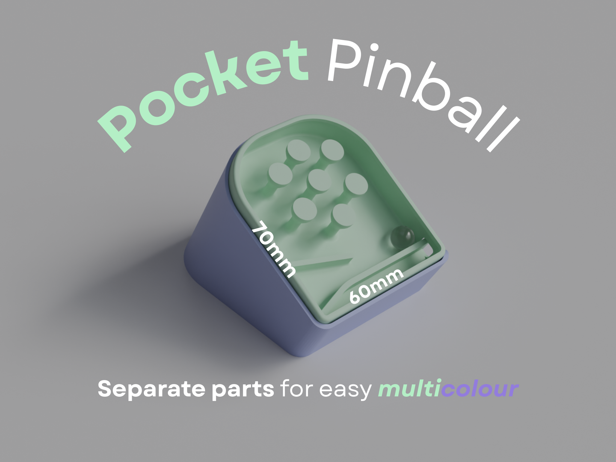 Mini Pocket Pinball - Quick-Print, Optional Desktop Attachment