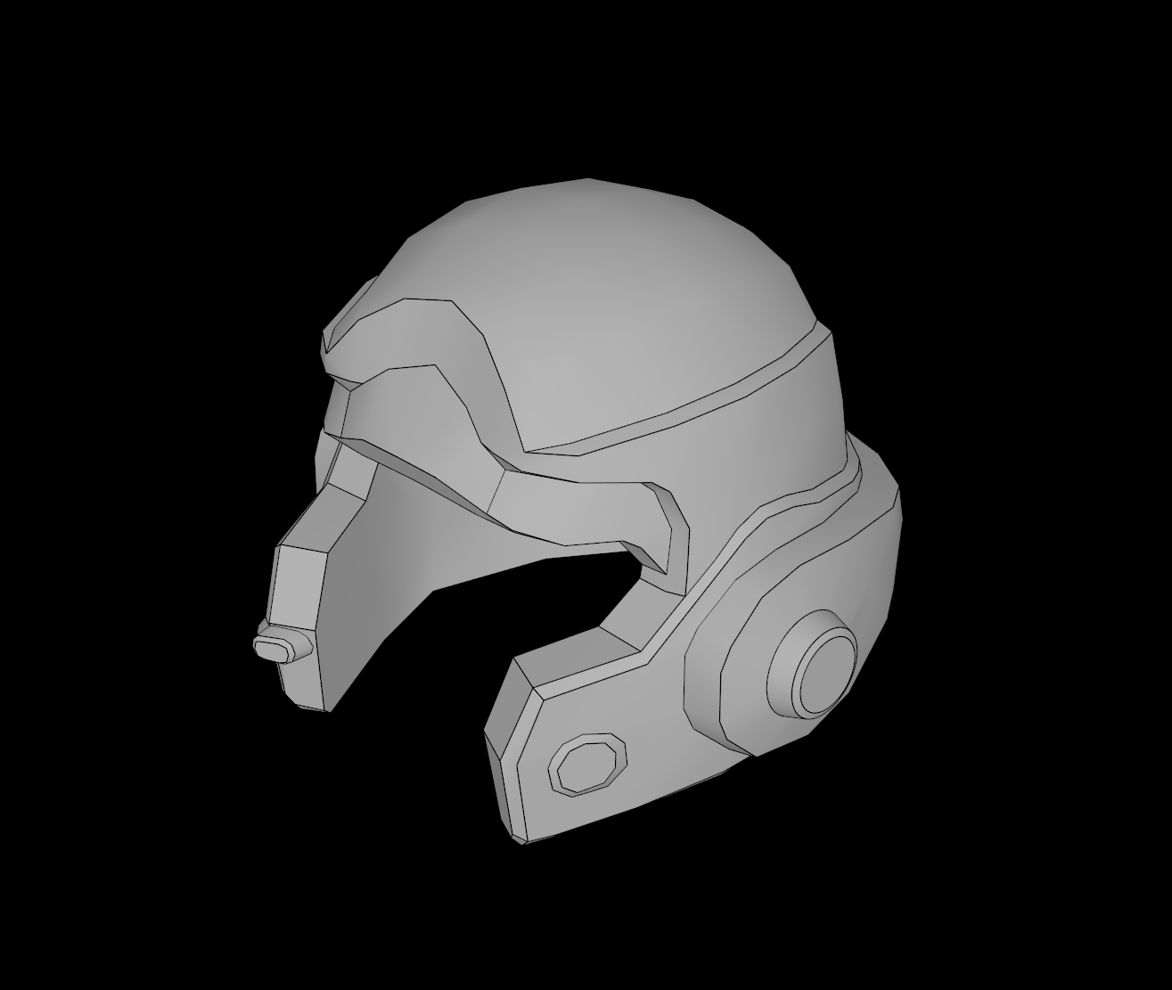 Lego Compatible (11538.dat) Minifig Helmet with Cheek Protectors and Communicator 3D model by thall72
