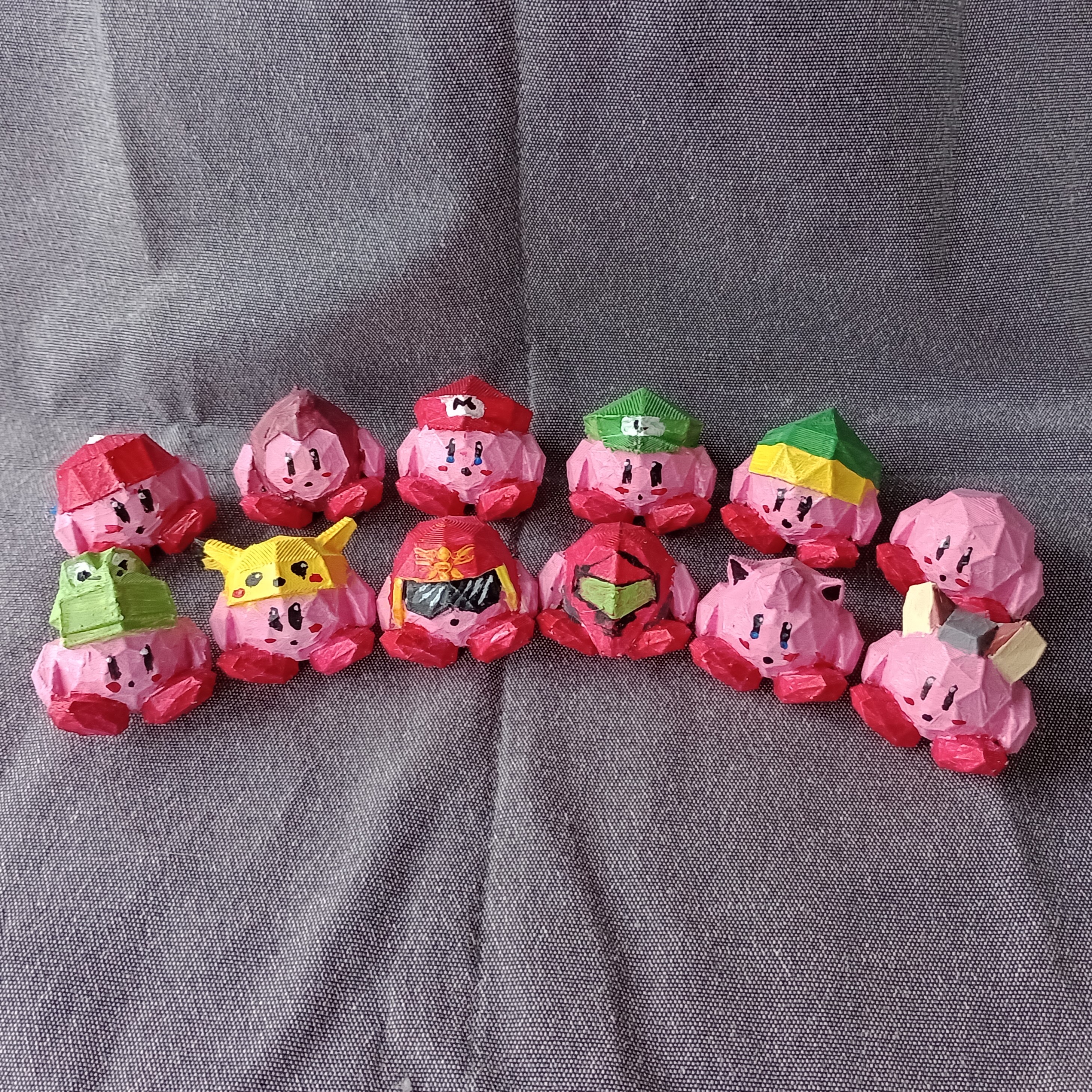 Kirby copy abilities sitting figures (Smash Bros 64)