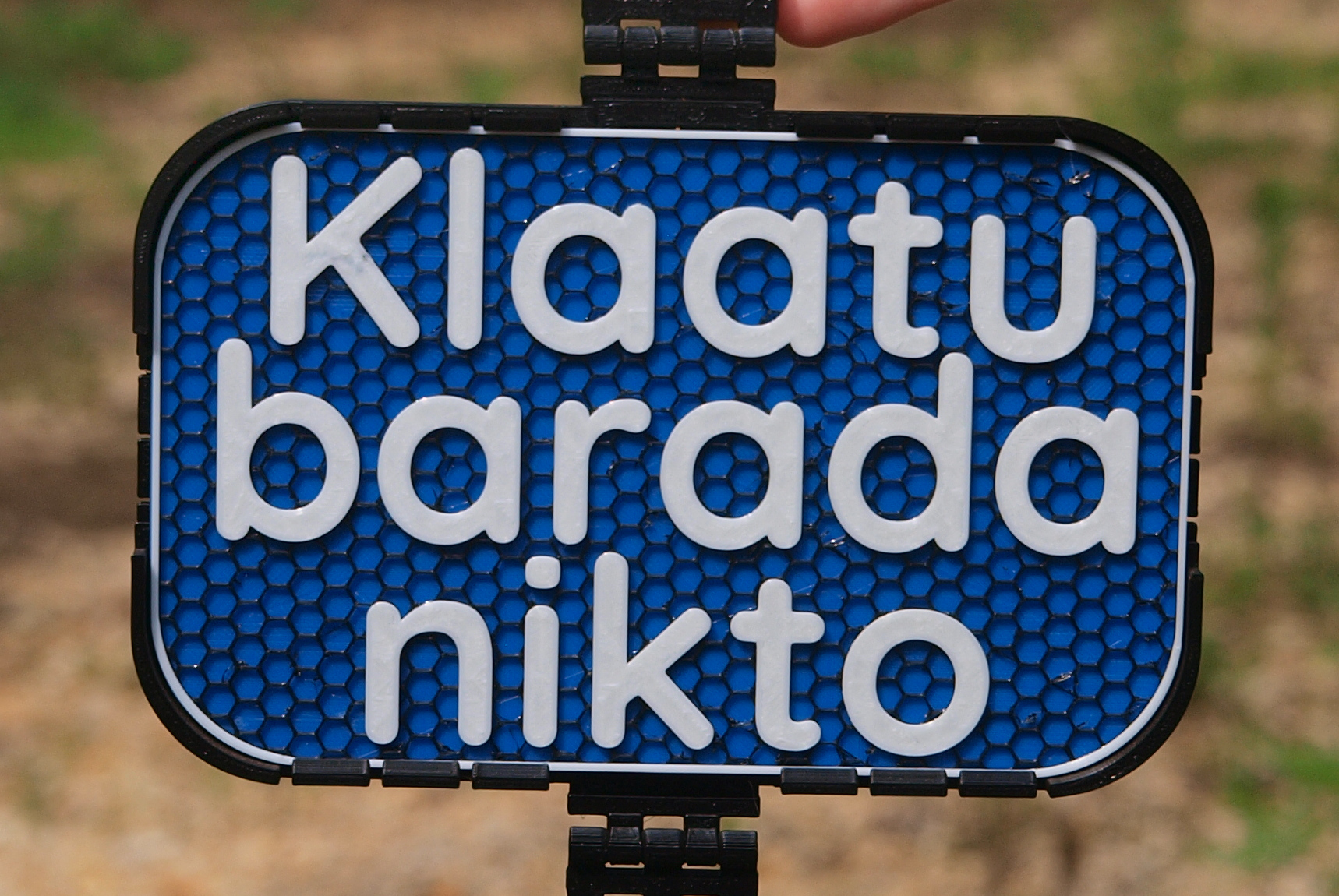 "Klaatu Barada Nikto" sign 3D model by h2odragon