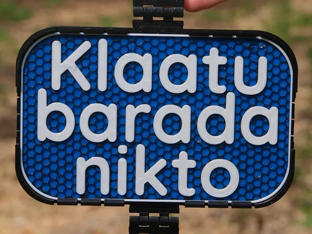 "Klaatu Barada Nikto" sign