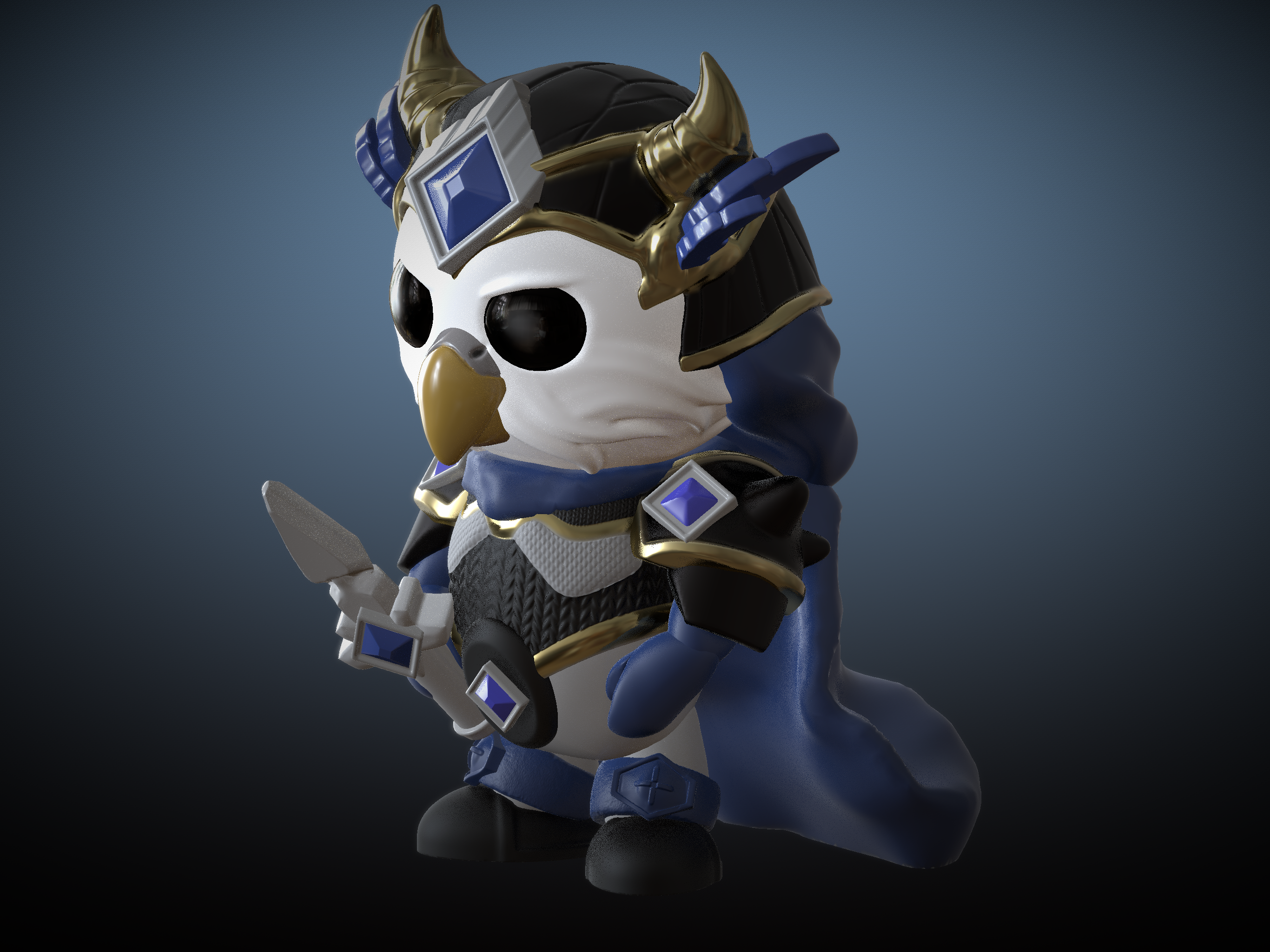Pip the Paladin – Cute Fantasy Lovebir