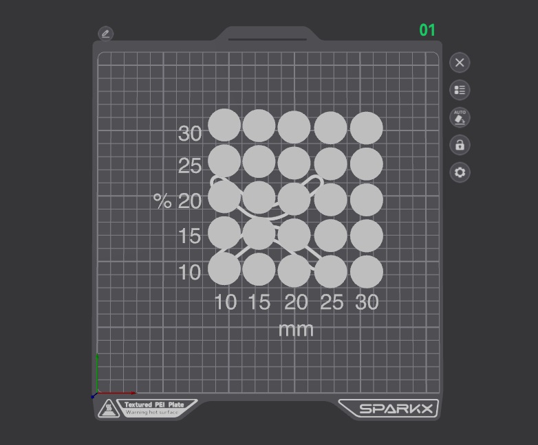 Creality SparkX i7 Ironing Calibration Test (10–30% Flow / 10–30 mm/s) – Smooth Top Layer