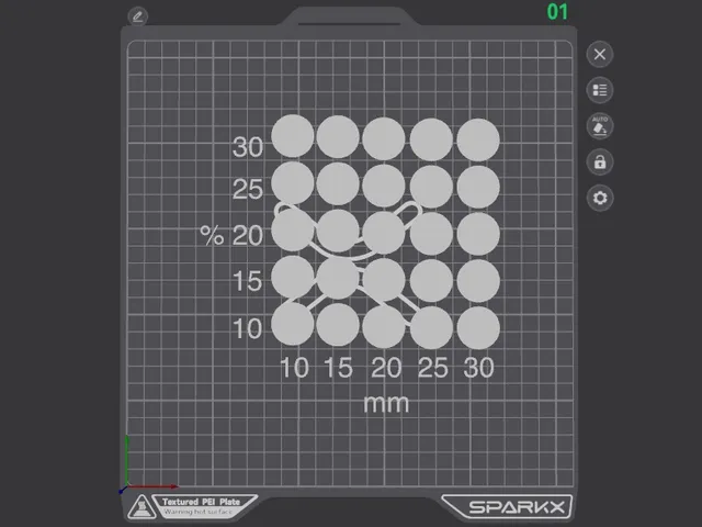 Creality SparkX i7 Ironing Calibration Test (10–30% Flow / 10–30 mm/s) – Smooth Top Layer
