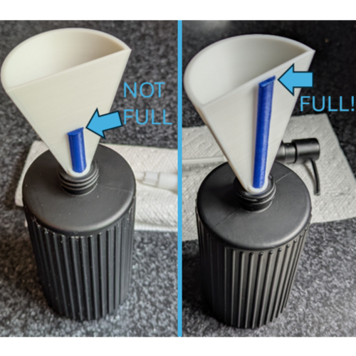 Funnel with Air Escape Vent and Optional Fill Gauge (Scalable)