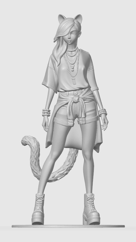 Casual cat-girl figurine 16