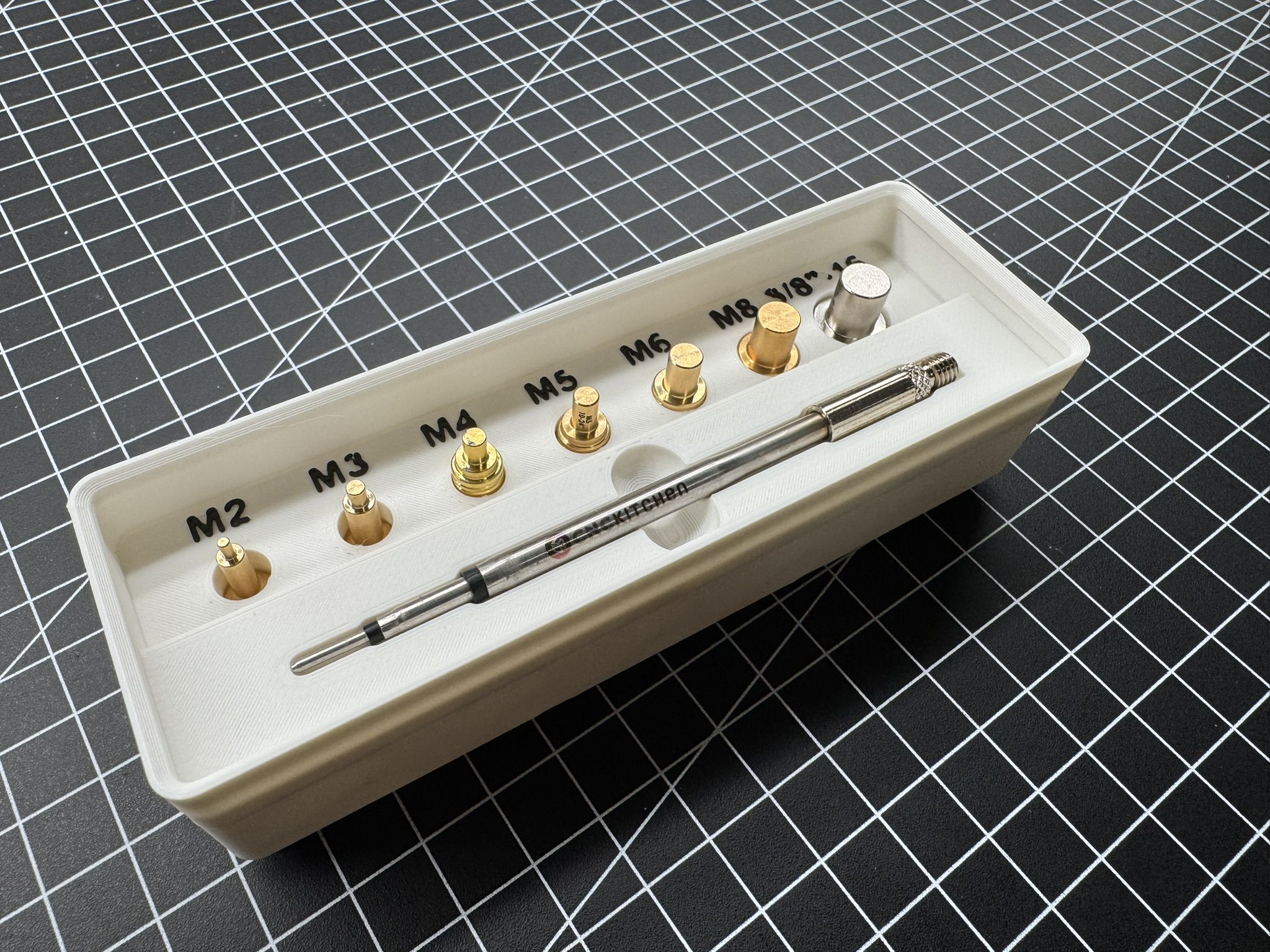 Gridfinity Organizer for CNCKitchen C245 Heat-Set Insert Kit (1×3, 6u)