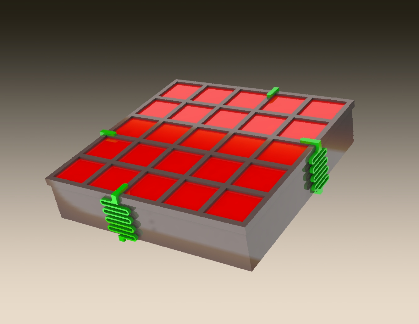 Modular Electronics Organizer Box with Clip-on Lid (5x5 Grid)