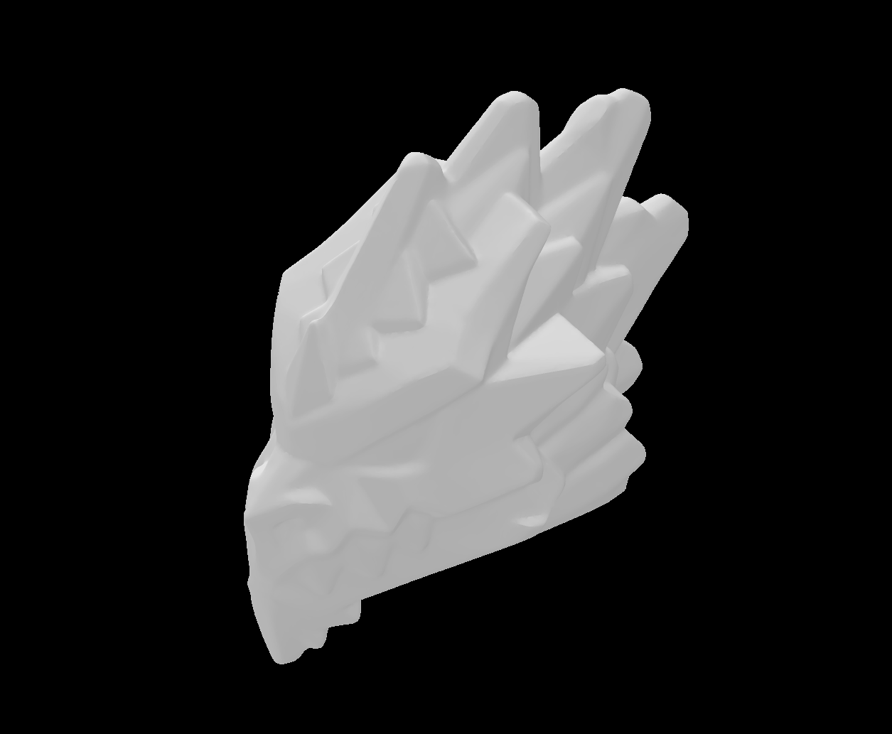 Lego Compatible (86184.dat) Minifig Head Modified Dragon Helmet with Mouth Eyes and Crystal Shards Pattern