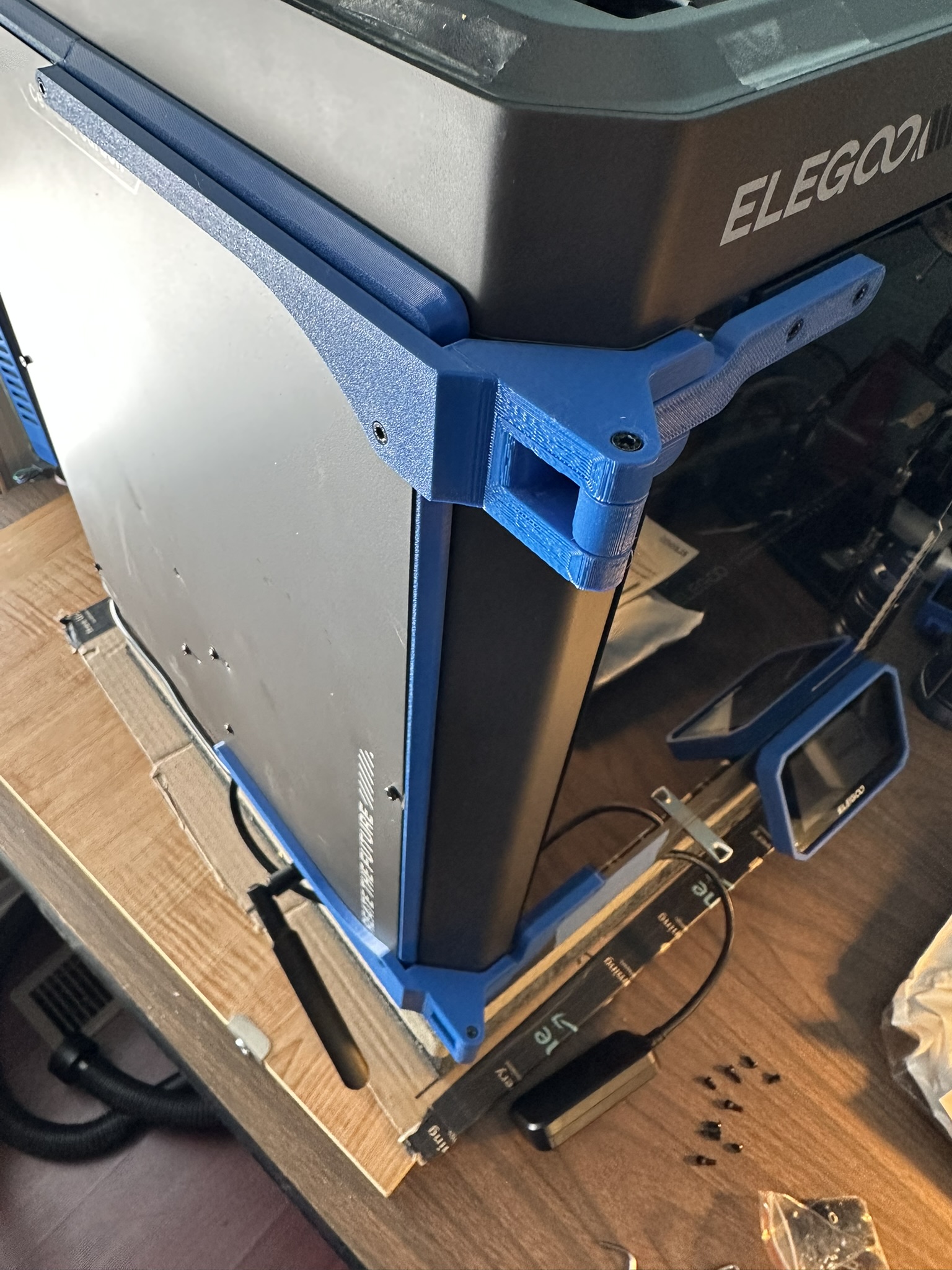 270 degree hinge for Elegoo Centauri Carbon MODIFIED for 7.5mm Panel Spacer with Wire Relief