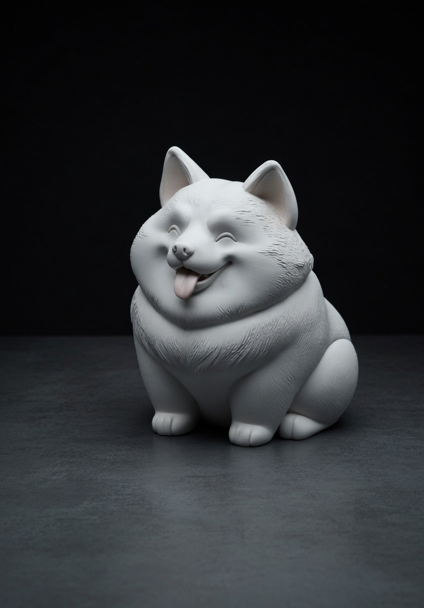 Smiley fat alaskan malamut