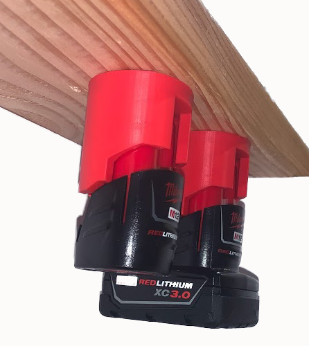 Lockable Milwaukee M12 Battery Holder – Upside-Down & Work Van Mount – Secure Storage for Shaky Environments