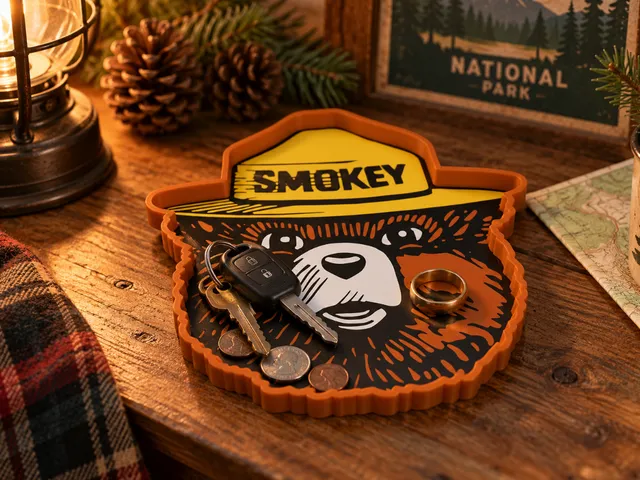 Smokey Bear Catch-All Tray | Forest Ranger Trinket Dish & Coin Holder